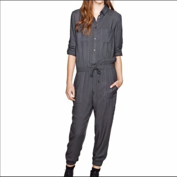 Talula Pants - EUC Aritzia Talula Ephron Charcoal Tencel Jumpsuit Size Small